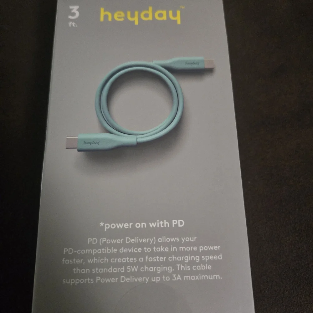 Heyday USB-C to USB-C Fast Charging Cable - Teal